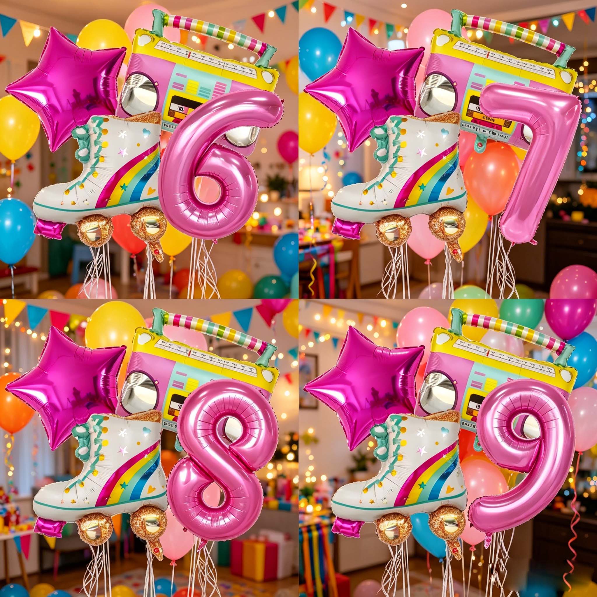 Kids Education Number - 4pcs 32inch Number Balloon Radio Skates