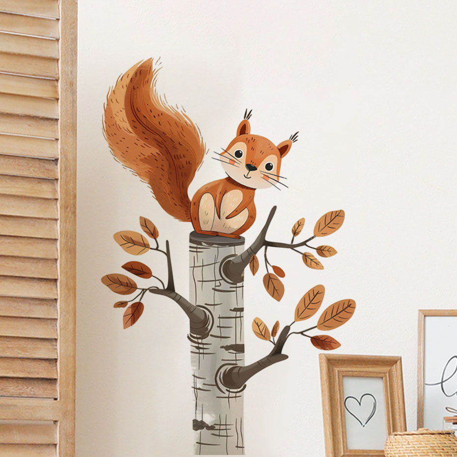Kids Education Quotes - Cartoon Squirrel in a Tree Animals