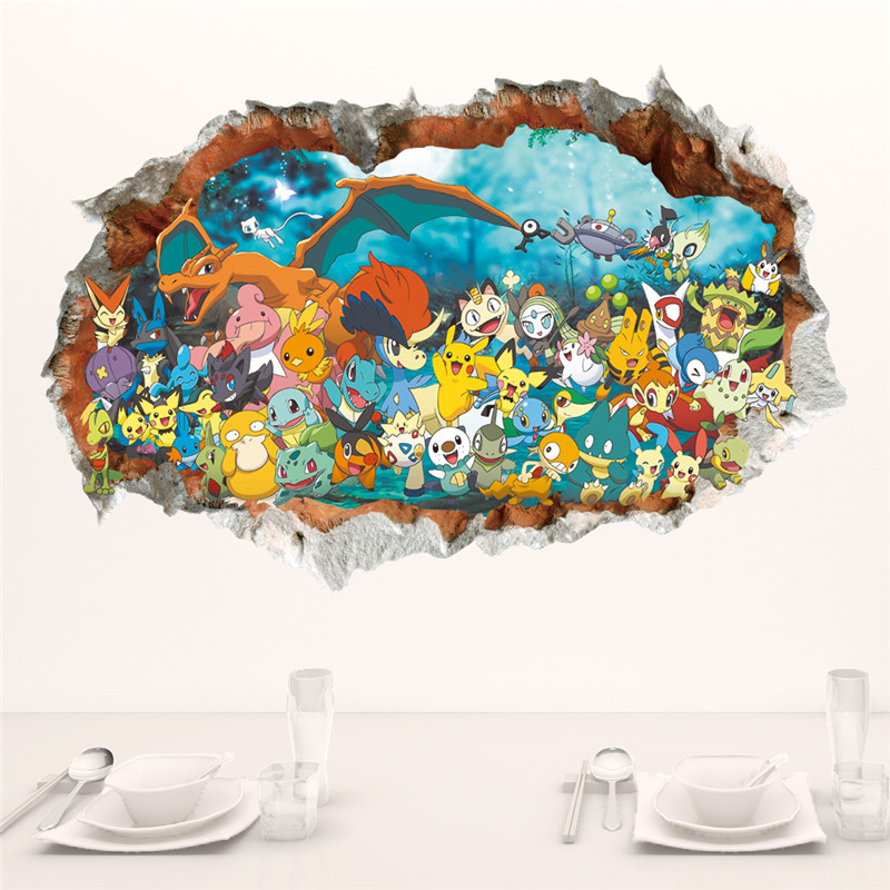 Kids Education Quotes - Cartoon Pokémon Pikachu Wall Sticker For