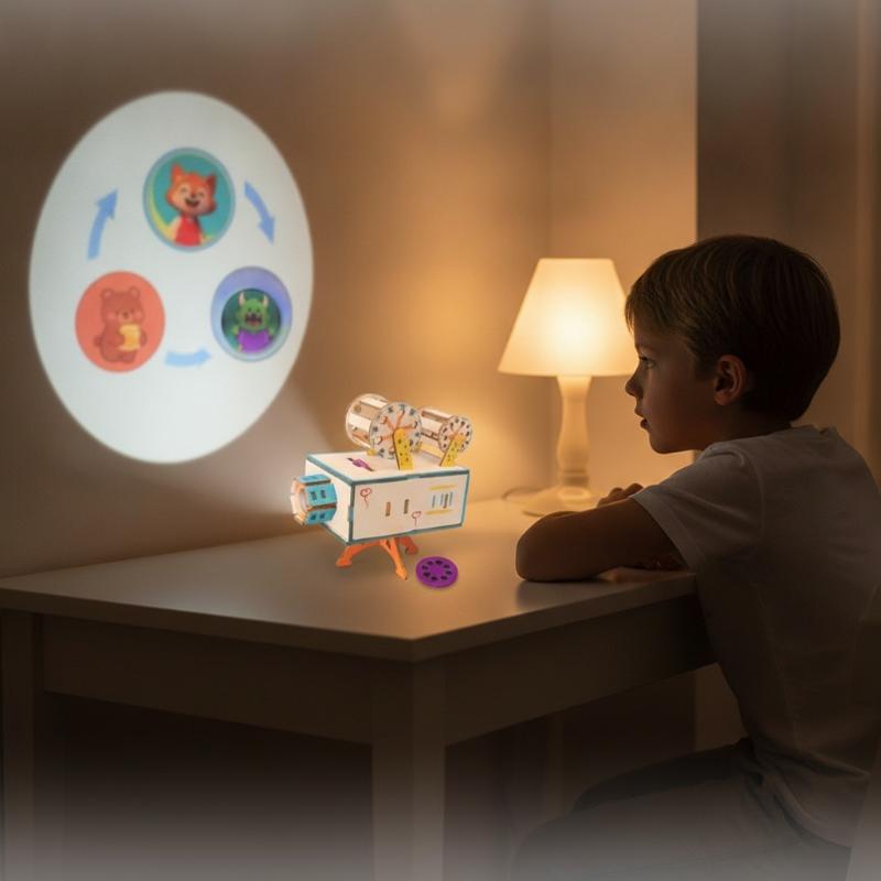 Kids Education Film - 1 Set Wooden DIY Film Projector