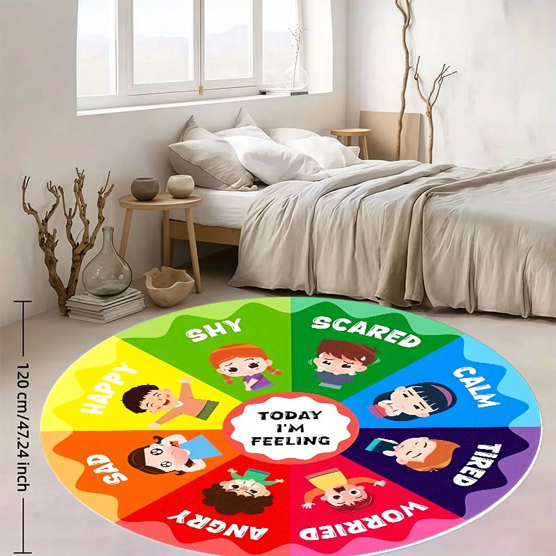 Emotion Wheel Kids Round Rug F - огляд і ціна Kids Education Charts