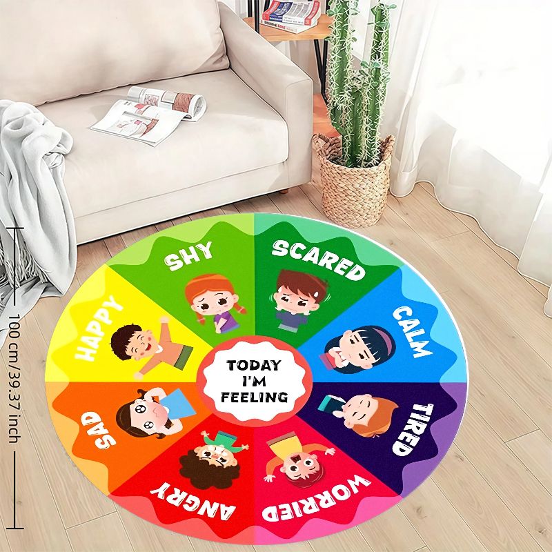 Emotion Wheel Kids Round Rug F - огляд і ціна Kids Education Charts