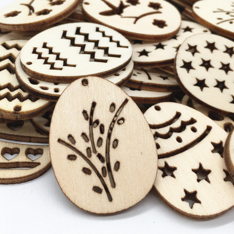 50Pcs Laser Cut Wooden Eggs fo - огляд і ціна Happy Kids Education