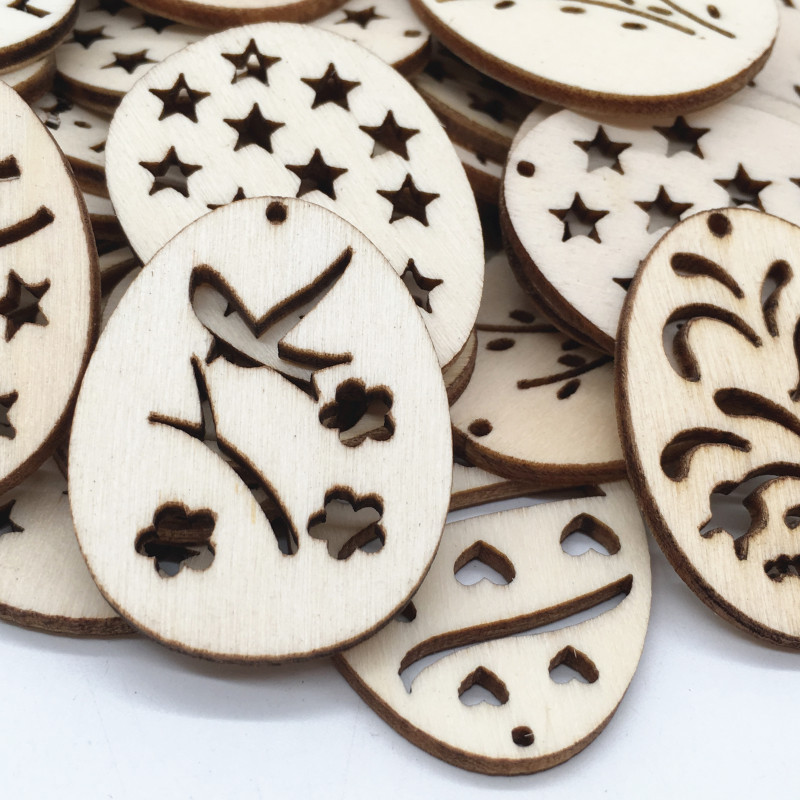 50Pcs Laser Cut Wooden Eggs fo - огляд і ціна Happy Kids Education