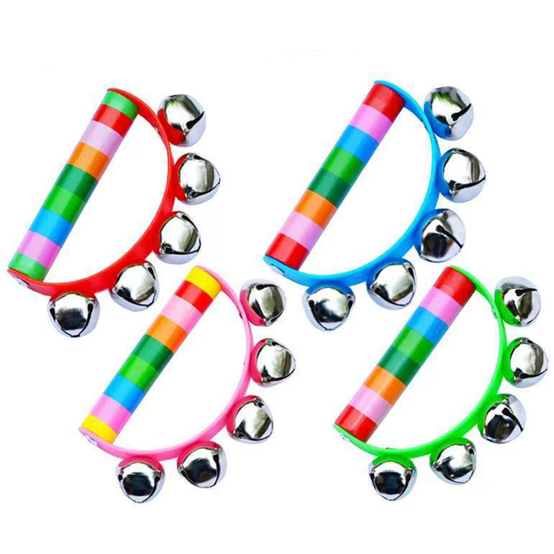 Rainbow Hand Jingle Bells Wood - огляд і ціна Kids Education Bell