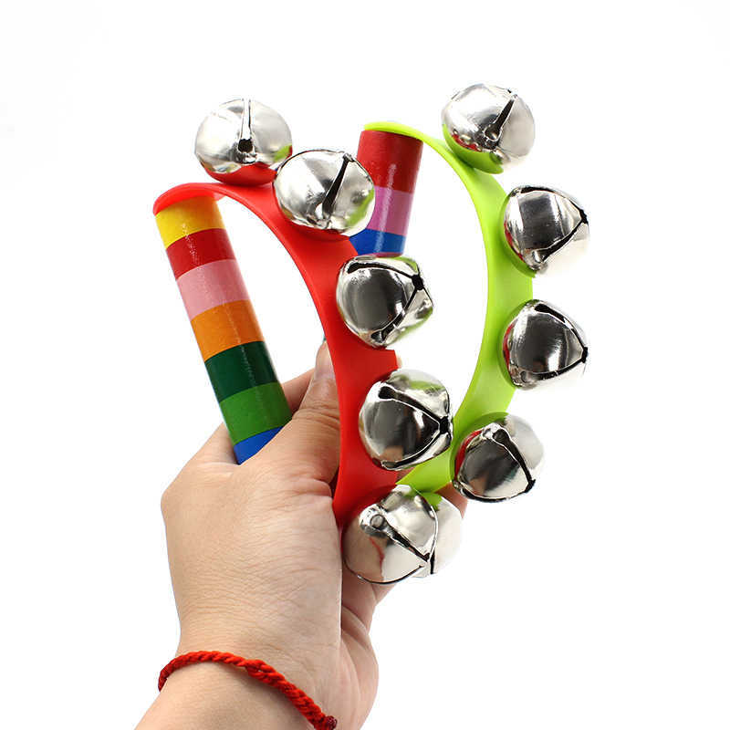 2PCS Rainbow Rattles Wooden Ha - огляд і ціна Kids Education Bell