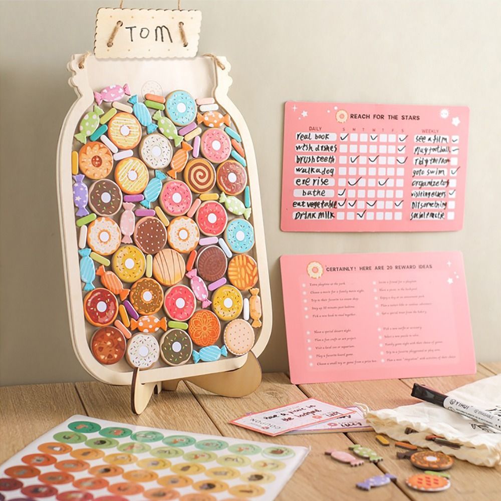With Star Or Donuts Wooden Rew - огляд і ціна Kids Education Charts