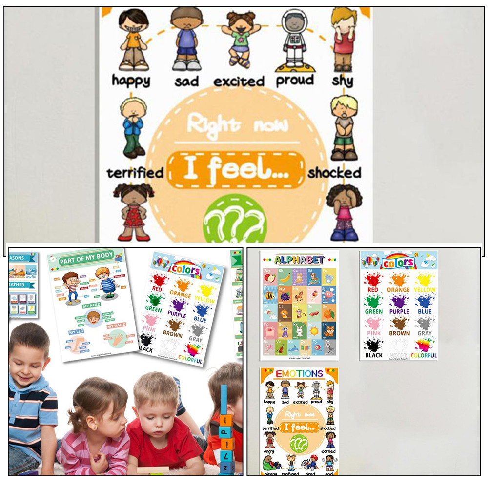 12Sheets Cartoon English Learn - огляд і ціна Kids Education Charts