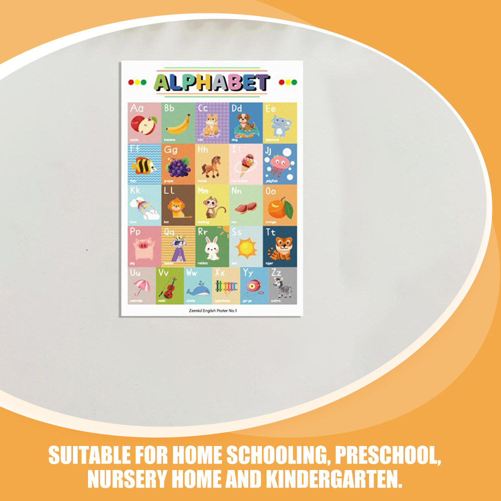 12Sheets Cartoon English Learn - огляд і ціна Kids Education Charts